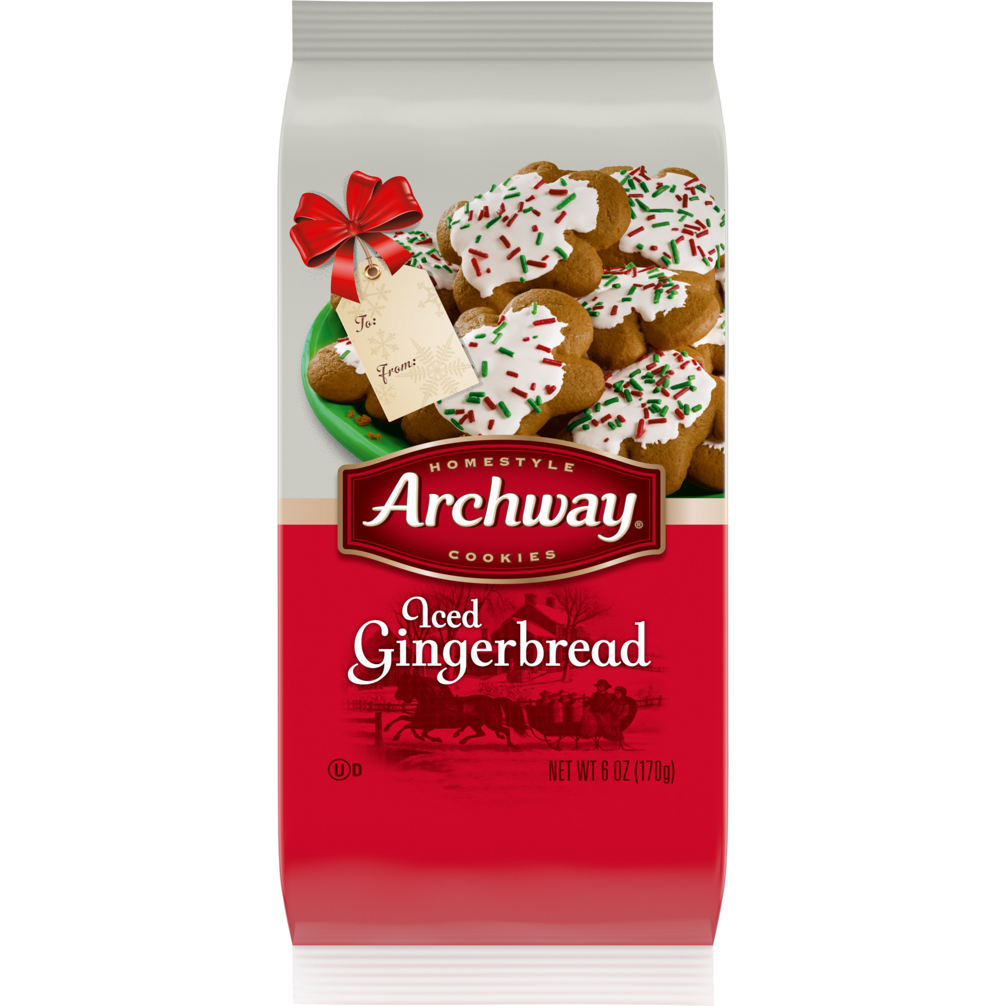 Archway Holiday Iced Gingerbread Cookies 6.000 Oz