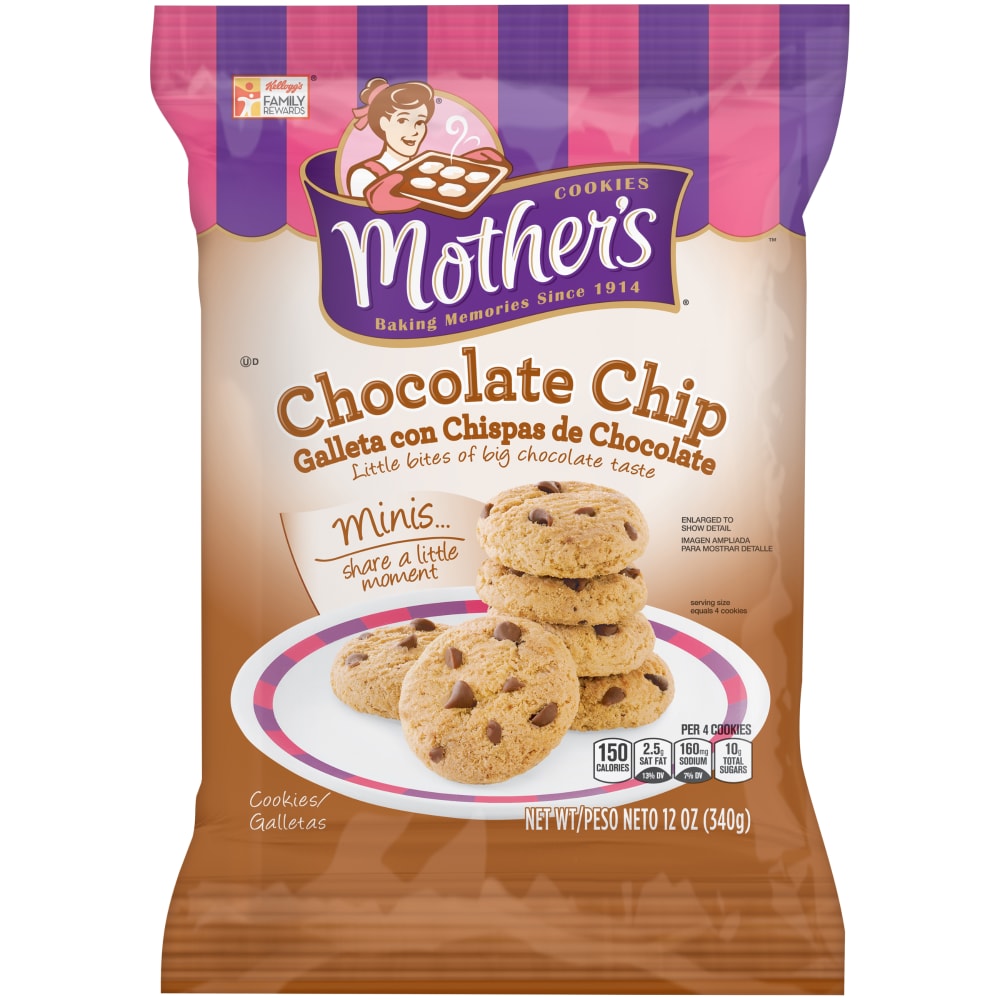 Mother's Cookies, Minis Chocolate Chip, 12 Oz Bag