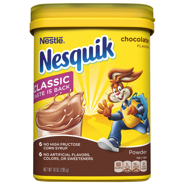 Nesquik Chocolate Flavor Powder Drink Mix 10 Oz. Canister