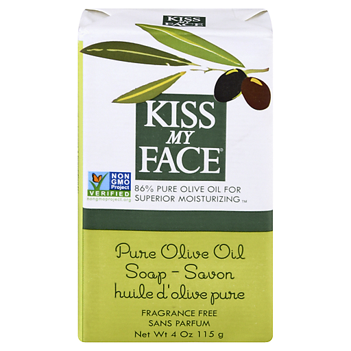 Kiss My Face Pure Olive Oil Bar Soap Fragrance Free, 4 Oz
