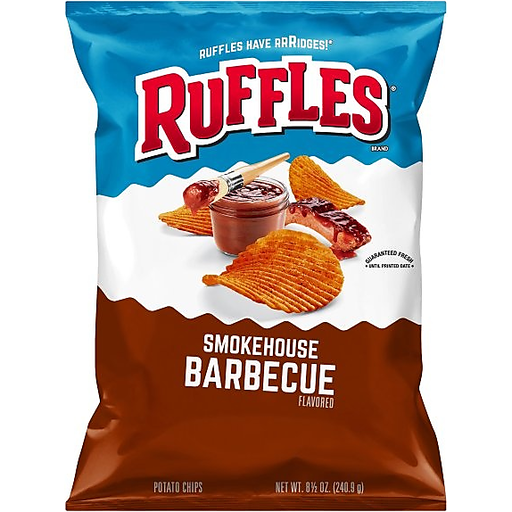Ruffles Potato Chips, Smokehouse Barbecue Flavored 8 Oz