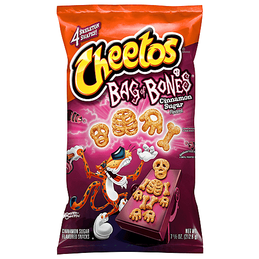 Cheetos Bag Of Bones Cinnamon Sugar Flavored Snacks 7.5 Oz