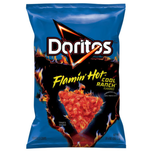 Doritos Tortilla Chips, Flamin' Hot Cool Ranch Flavored 9.25 Oz
