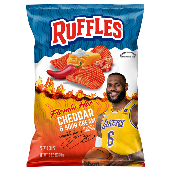 Ruffles Flamin' Hot Cheddar & Sour Cream Flavored, Potato Chips