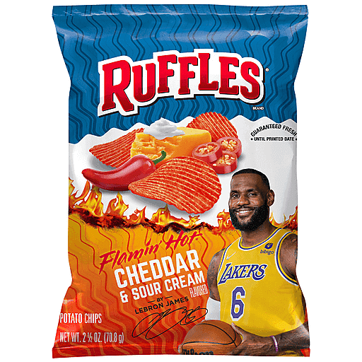 Ruffles Flamin' Hot Cheddar & Sour Cream Flavored, Potato Chips