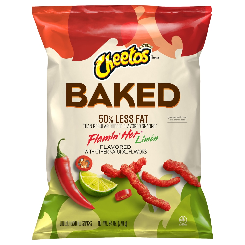 Cheetos Baked Cheese Flavored Snacks Flamin' Hot Limon 2 3/4 Oz