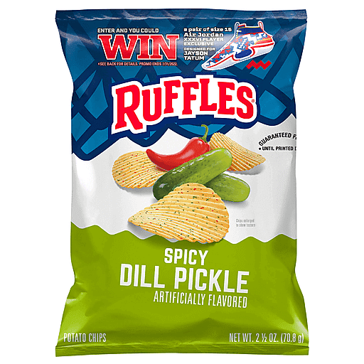 Ruffles Potato Chips, Spicy Dill Pickle 2.5 Oz