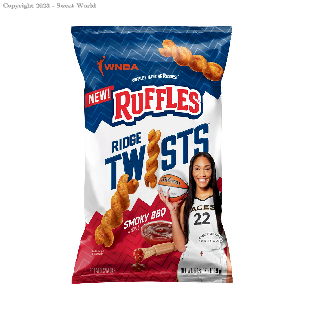 Ruffles Ridge Twists, Smoky BBQ Flavored, Potato Snacks