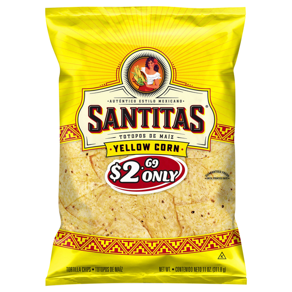 Santitas Tortilla Chips, Yellow Corn 11 Oz