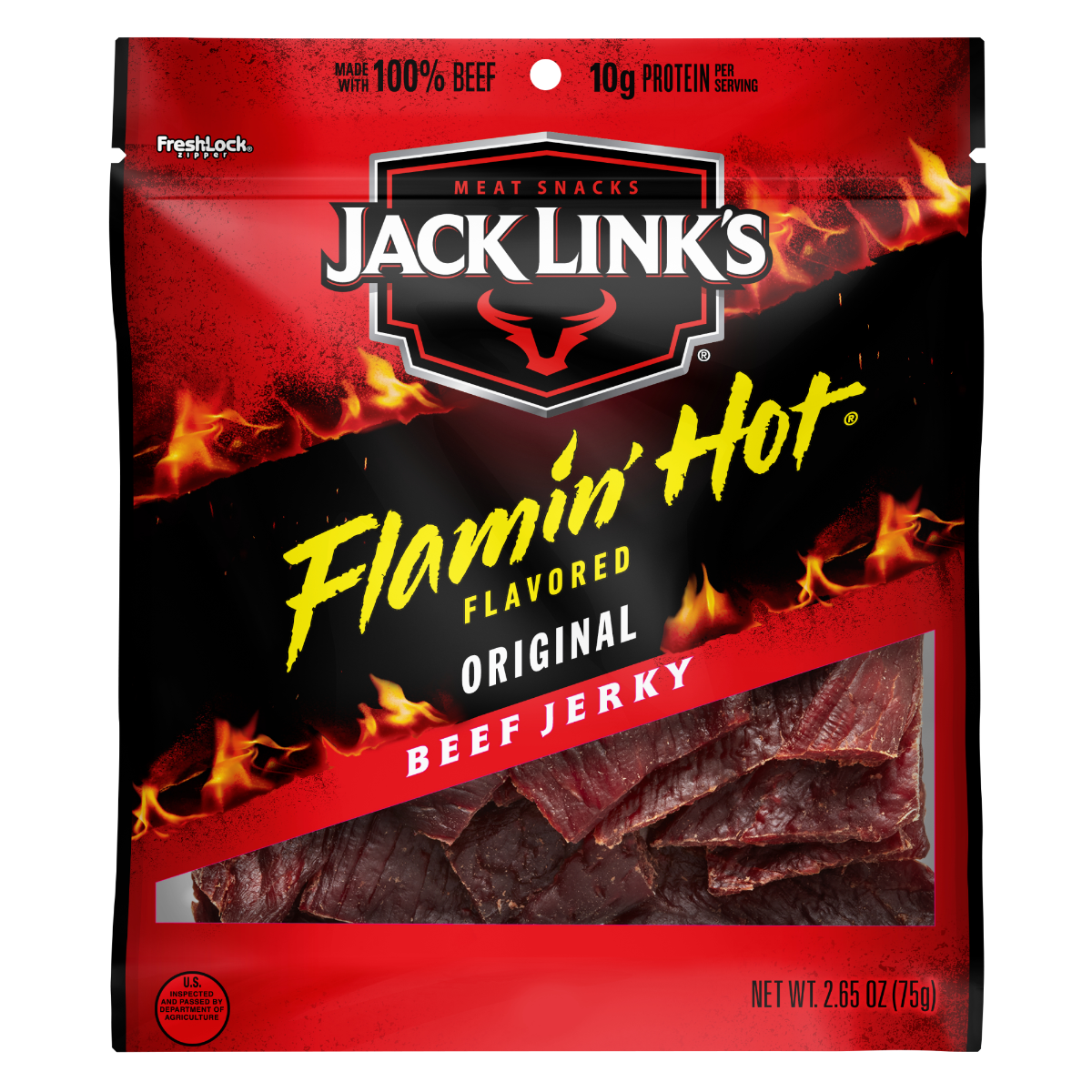 Jack Link's Flamin' Hot Original Beef Jerky 2.65oz Bag