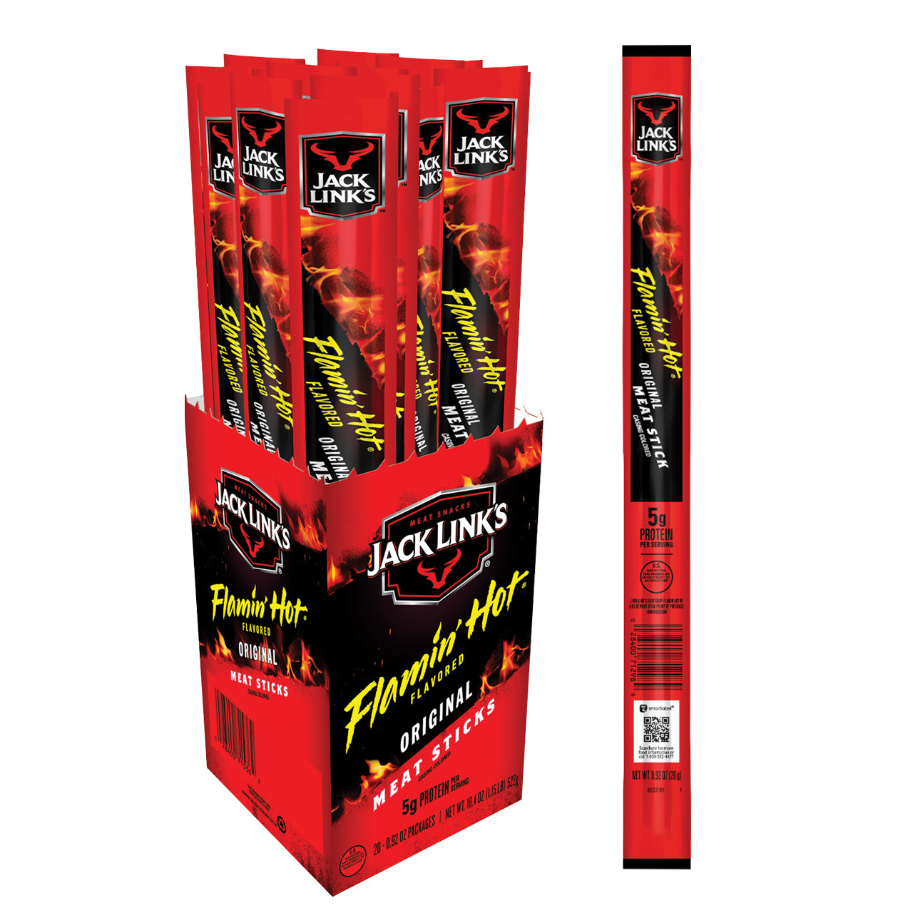 Jack Link's Meat Stick, Original, Flamin' Hot Flavored 0.92 Oz