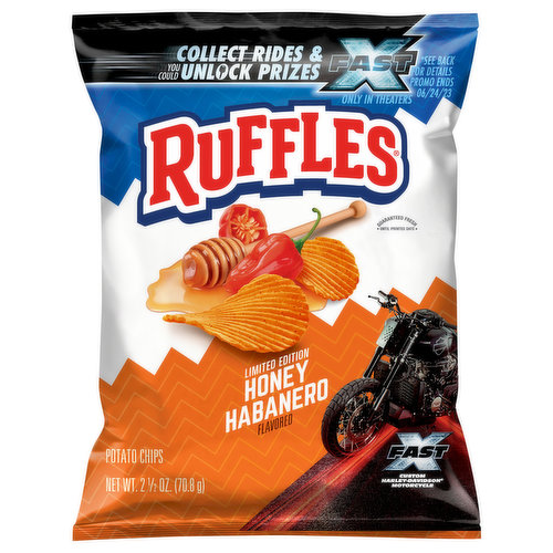 Ruffles Potato Chips, Honey Habanero Flavored 2.5 Oz