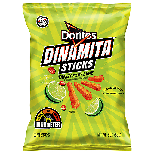Doritos Corn Snacks, Dinamita Sticks, Tangy Fiery Lime 3 Oz