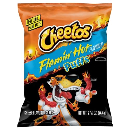 Cheetos Puffs, Flamin' Hot Flavored, Cheese Flavored Snacks