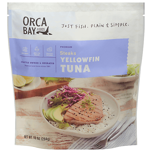 Orca Bay Foods Yellowfin Tuna, Premium, Steaks 10 Oz