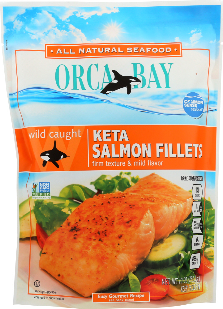 Orca Bay Seafoods Salmon Fillets, Keta, Wild Caught 10 Oz