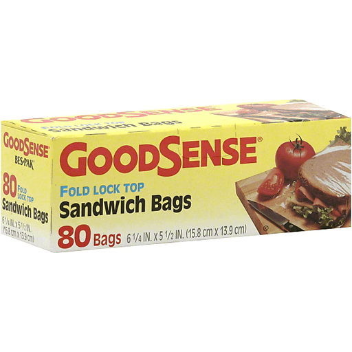 Good Sense Sandwich Bags 80ct Fold Lock