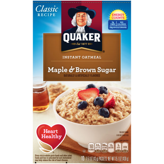 Quaker Hots Maple & Brown Sugar Instant Oatmeal