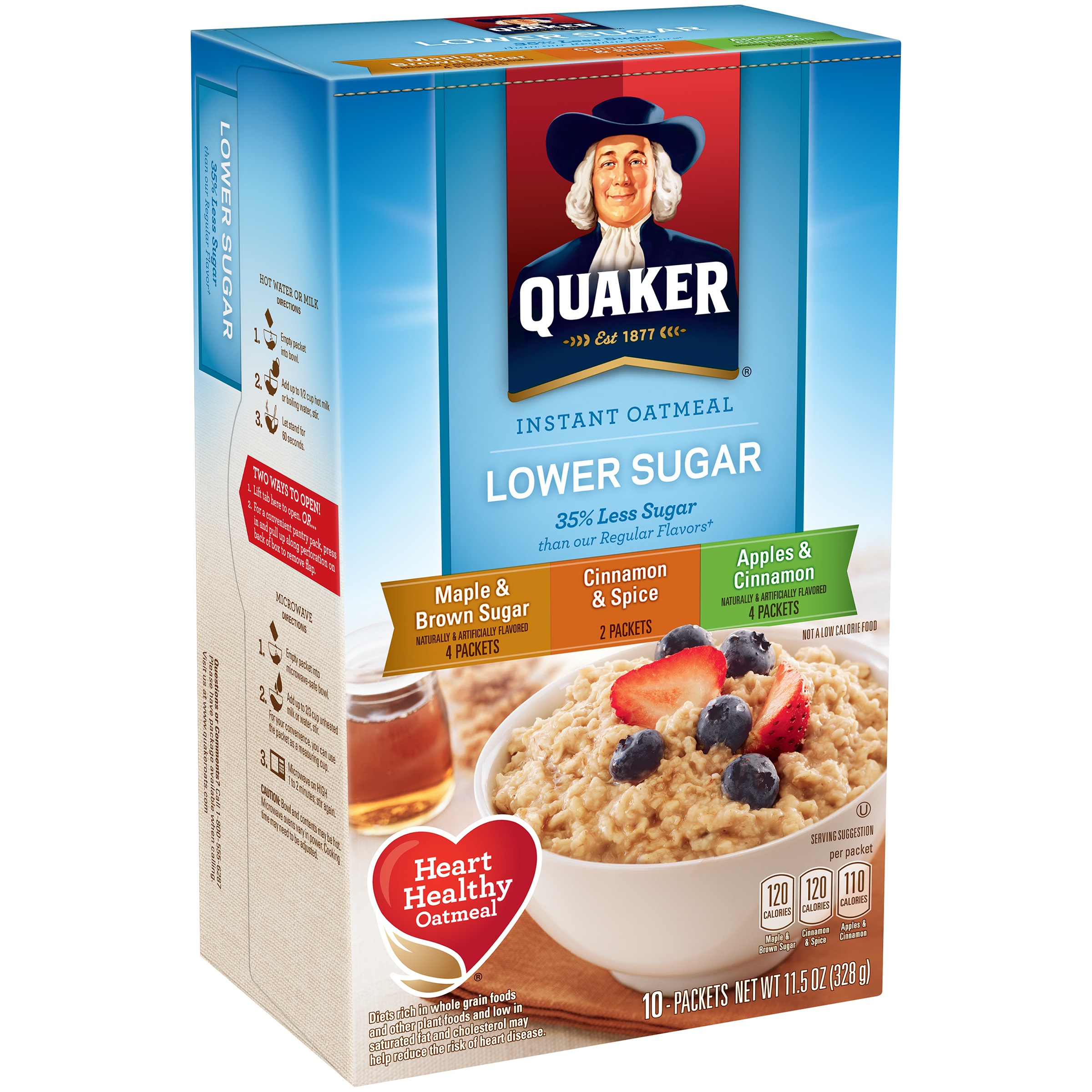 Quaker 10 Pack Lower Sugar Variety Instant Oatmeal