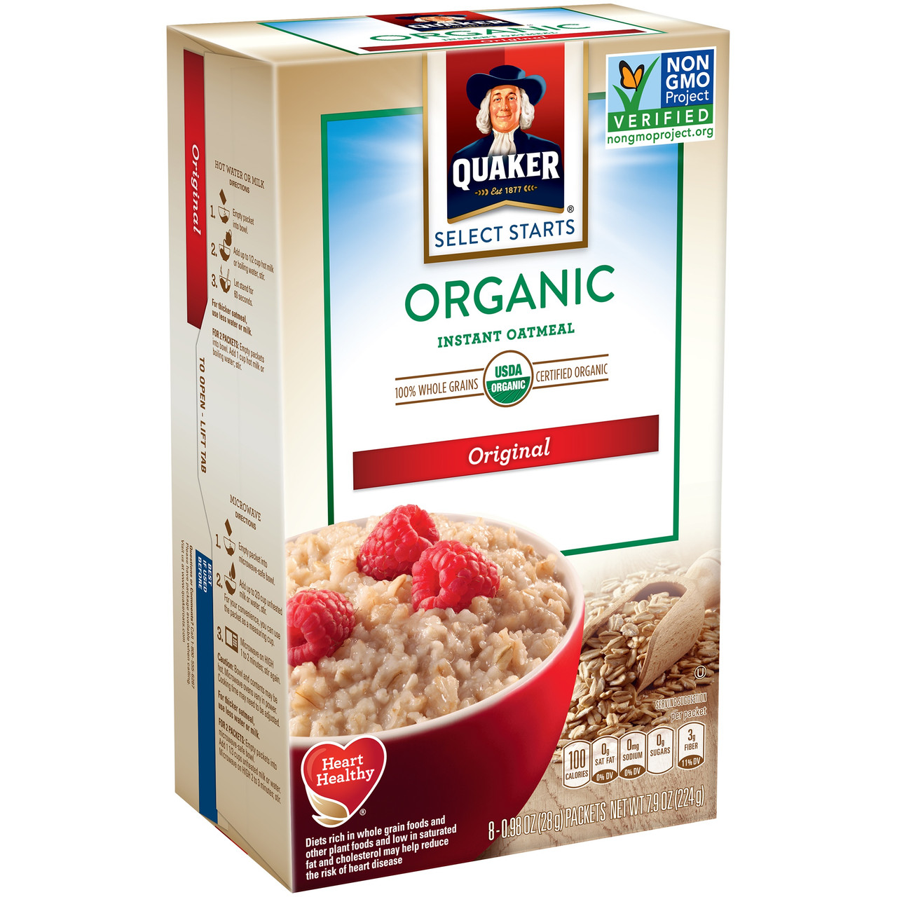 Quaker Organic 8 Pack Original Instant Oatmeal