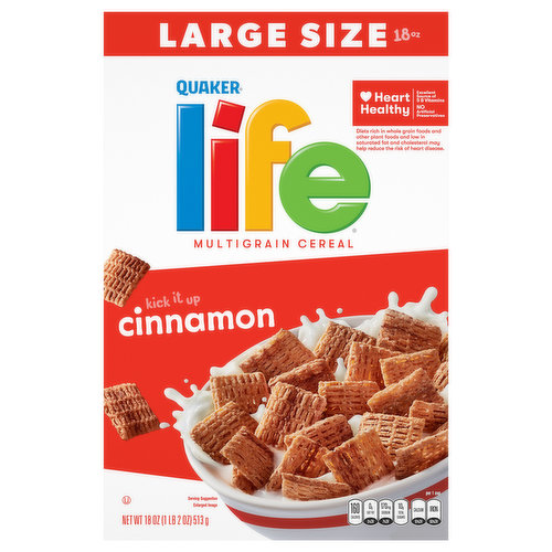 Life Quaker, Large Size, Cinnamon, Multigrain Cereal