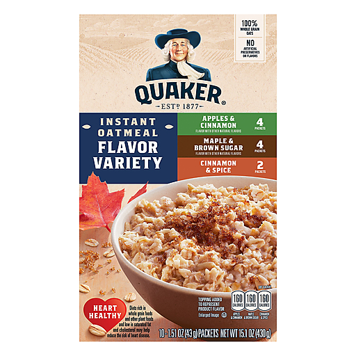 Quaker Instant Oatmeal Flavor Variety Pack, 1.51 Oz