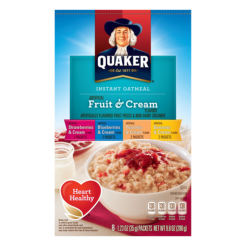 Quaker Oats Instant Oatmeal Variety Pack Fruit & Cream Flavors