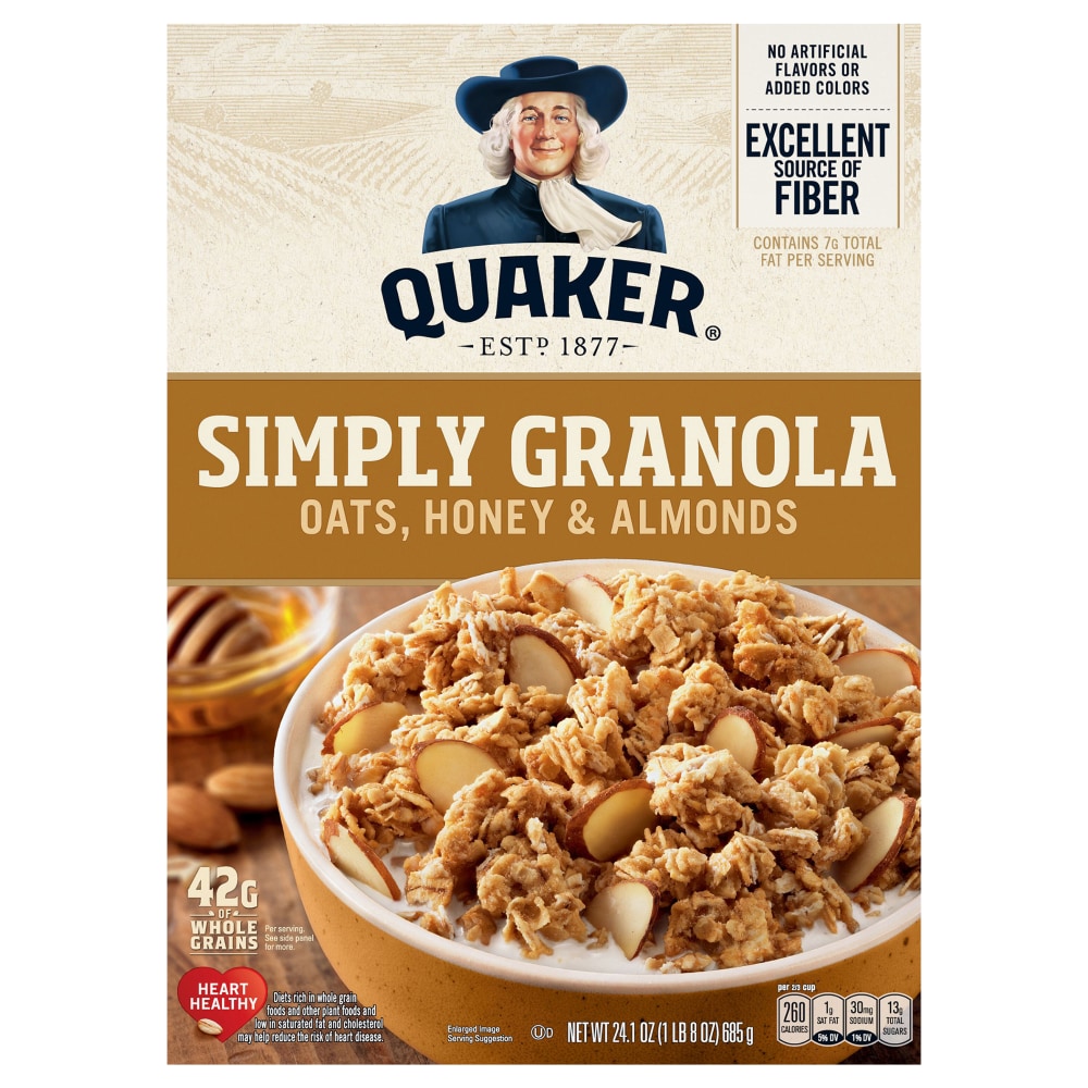 Quaker Simply Granola, Oats, Honey & Almonds 24.1 Oz