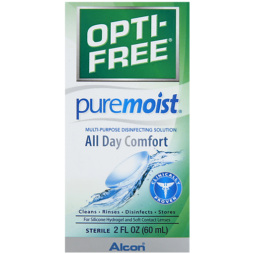 Opti-Free Disinfecting Solution, Multi Purpose, All Day Comfort, Pure Moist 2 Oz
