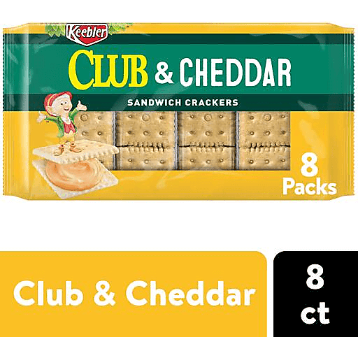Keebler 8 Packs Club & Cheddar Sandwich Crackers 8 - 1.38 Oz Packages