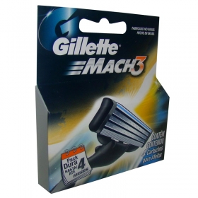 Gillette Mach 3 Refil Barbear Masculino Turbo 3 Unidades