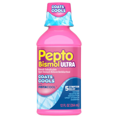 Pepto Bismol Upset Stomach Reliever/Antidiarrheal, Coats & Cools 12 Fl Oz