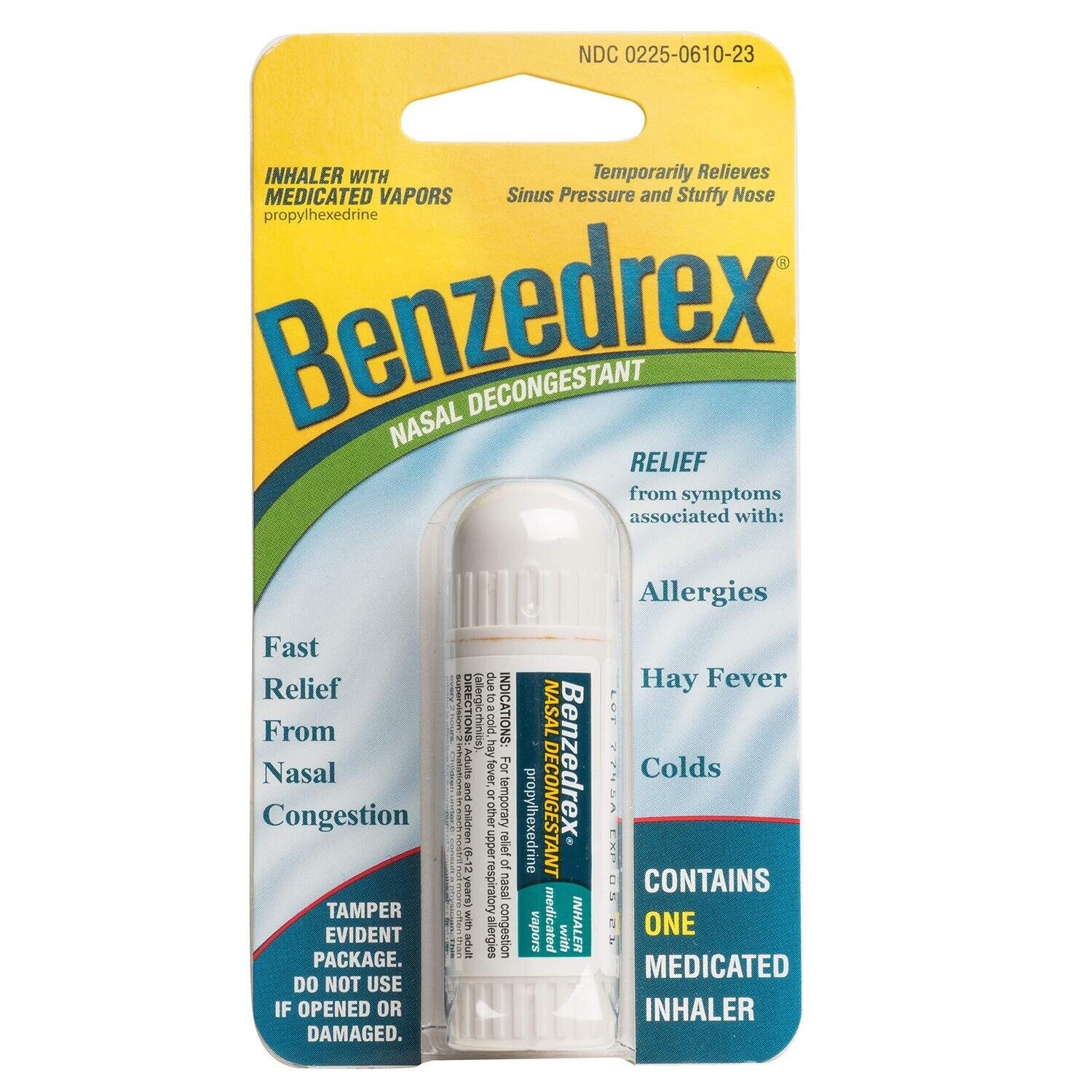 Benzedrex Nasal Decongestant Inhaler With Medicated Vapors