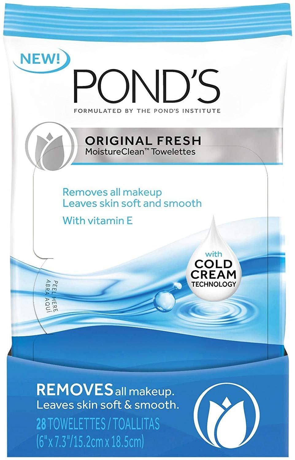 Pond's Wet Cleansing Towelettes Original Fresh - 28ct