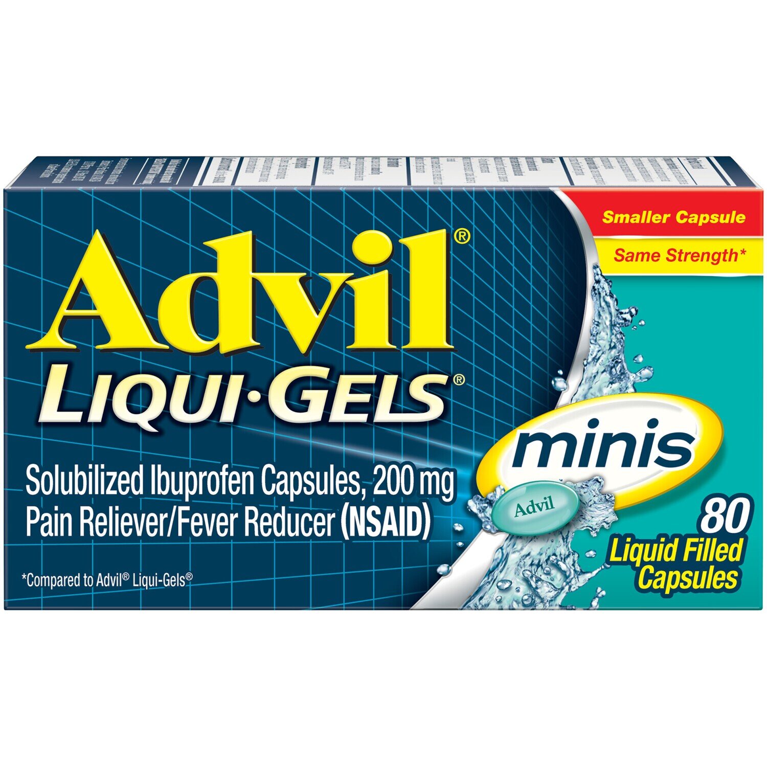 Advil Liqui-Gels Minis Pain And Fever Liquid Capsules, 200 Mg Ibuprofen
