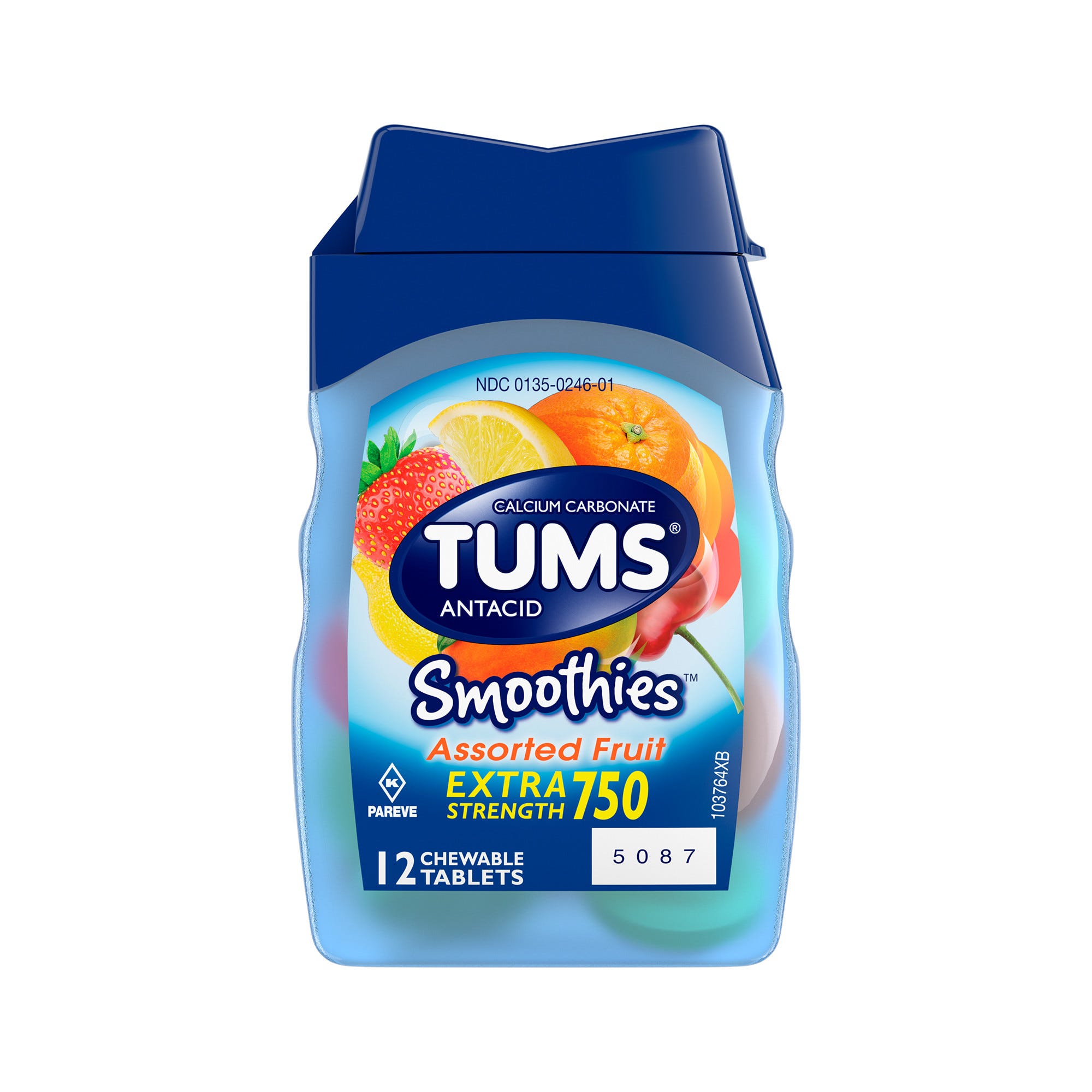 Tums Smoothies Antacid, Extra Strength, Assorted Fruit