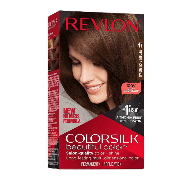 Revlon ColorSilk 47 Medium Rich Brown Permanent Hair Color