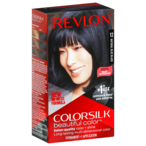 Revlon Colorsilk Beautiful Color Permanent Hair Color, Natural Blue Black