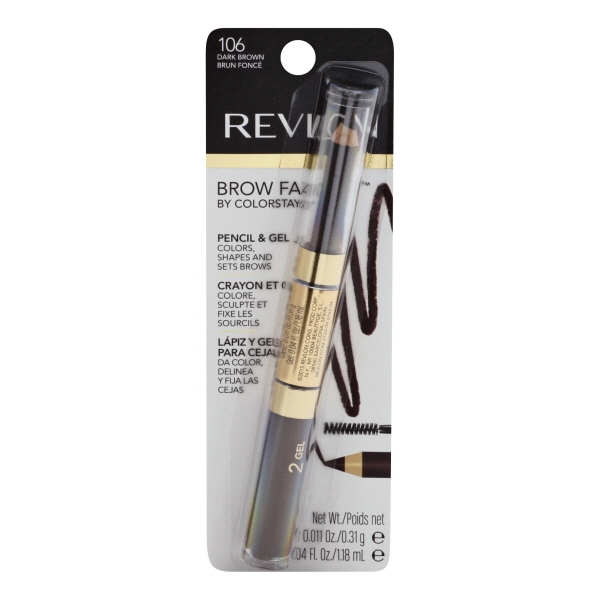 Revlon Brow Fantasy Pencil & Gel, Dark Brown 106