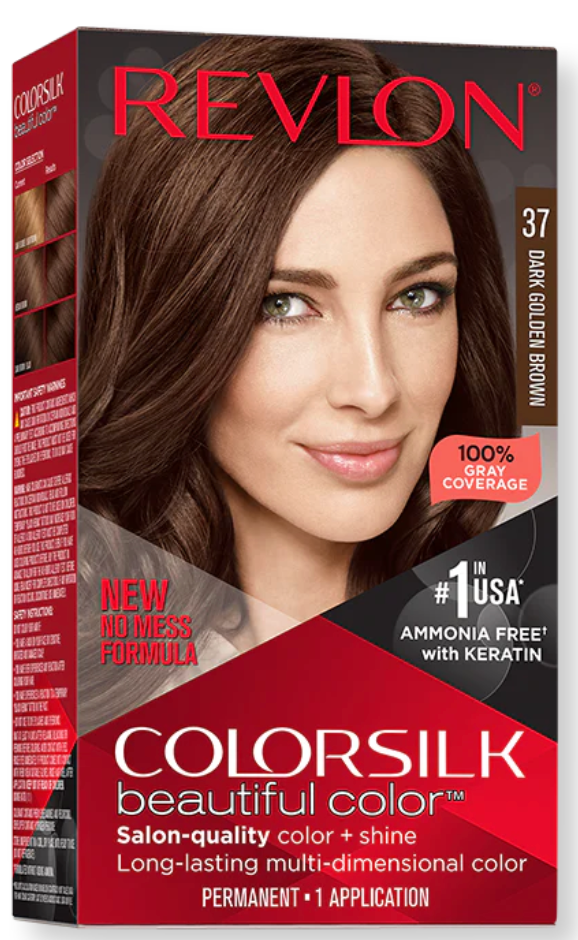 Revlon ColorSilk Beautiful Permanent Hair Color 37 Dark Golden Brown