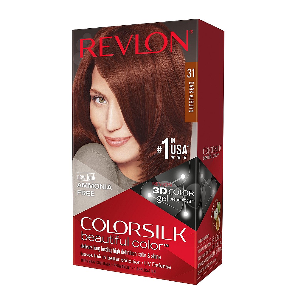 Revlon ColorSilk Beautiful Color Permanent Hair Color, 31 Dark Auburn
