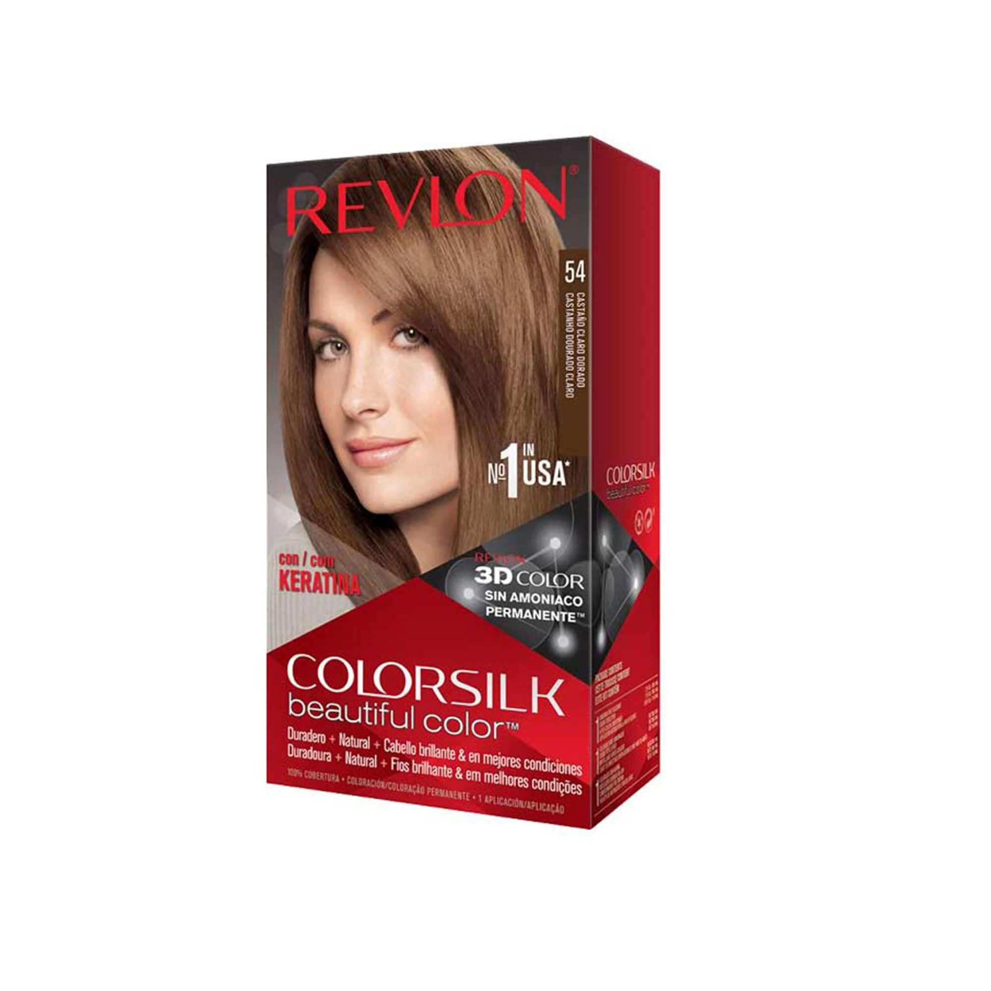 Revlon Colorsilk Beautiful Color Permanent Color, Light Golden Brown 54