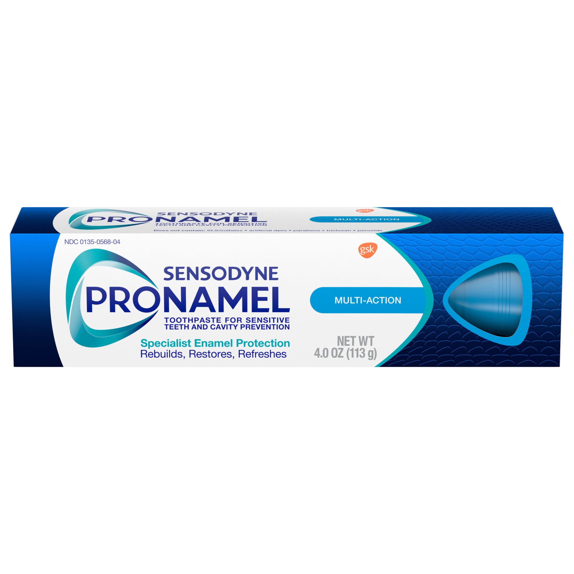 Sensodyne Pronamel Multi-Action Enamel Toothpaste For Sensitive Teeth, Cleansing Mint - 4 Ounces
