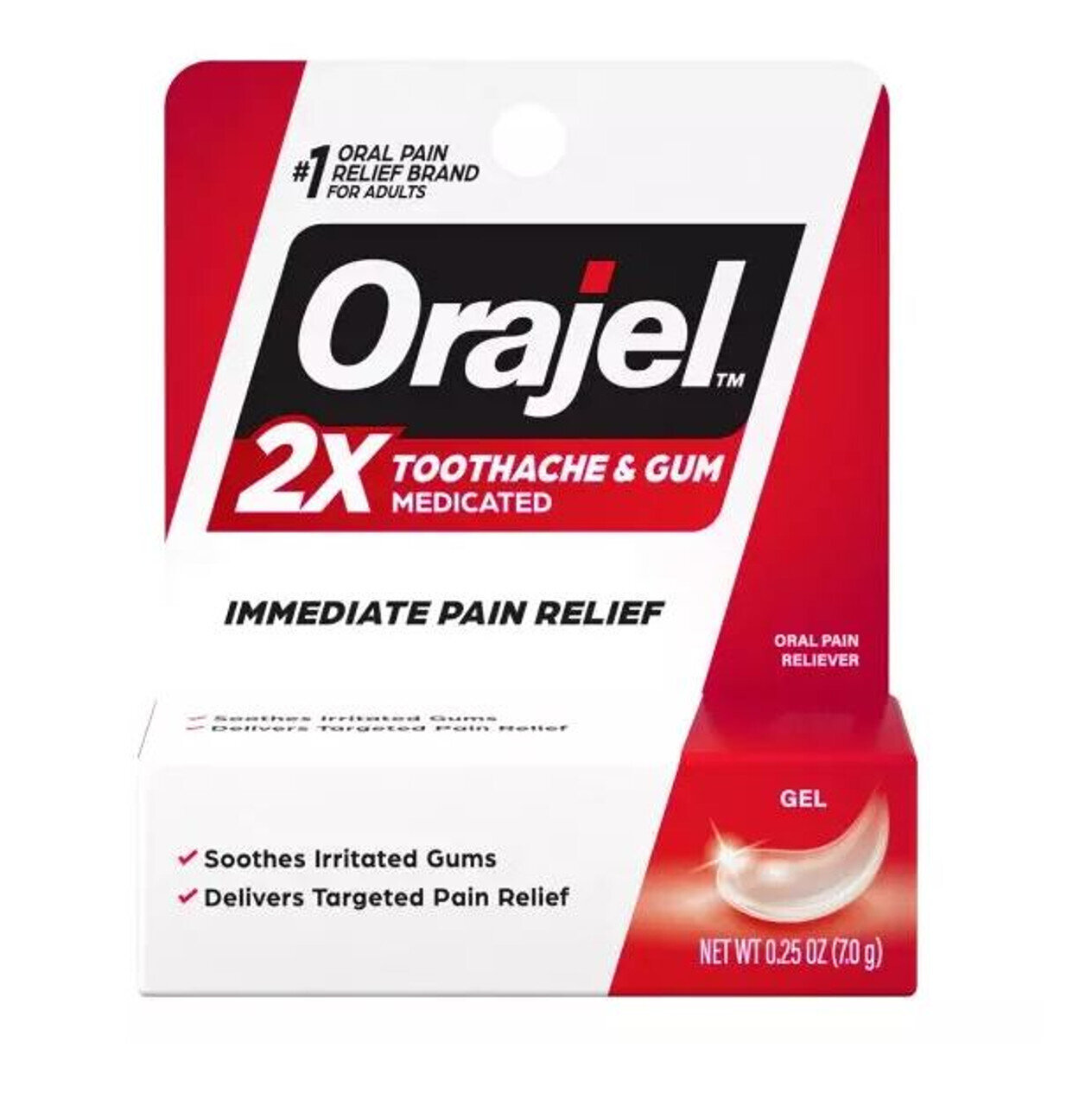 Orajel 2X Toothache & Gum Medicated Gel - 0.25 Oz