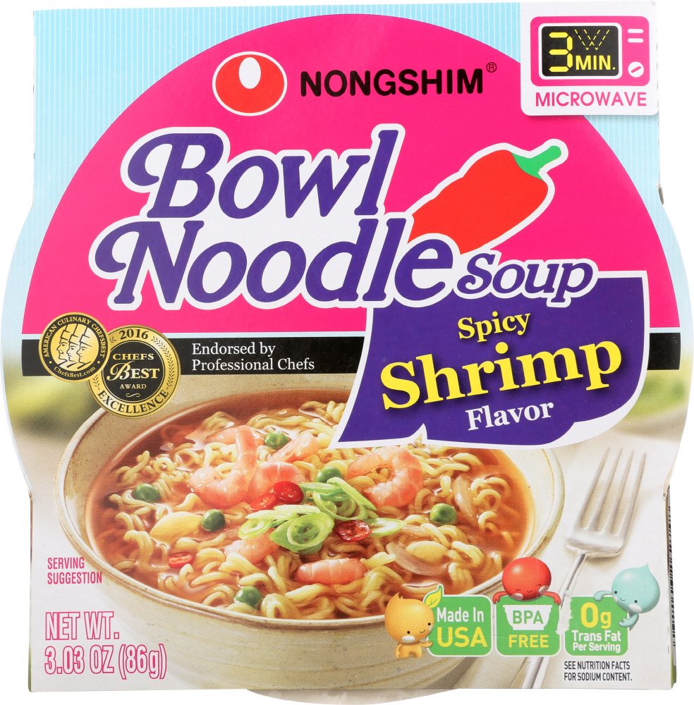 Nongshim Nong Shim Spicy Shrimp Flavor Noodle Soup Bowl 3.03 Oz