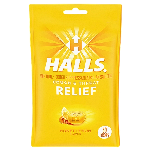 Halls Honey Lemon Flavor Cough & Throat Relief 30 Drops