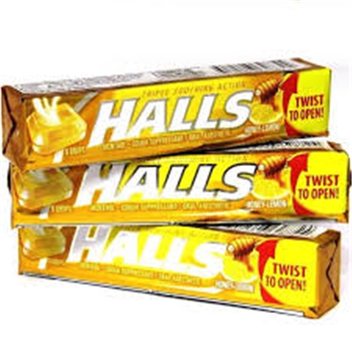 Halls Relief Lemon Honey Flavor Cough Suppressant/Oral Anesthetic Drops 9 Ct Pack