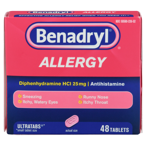 Benadryl Ultratabs Antihistamine Cold & Allergy Relief Tablets
