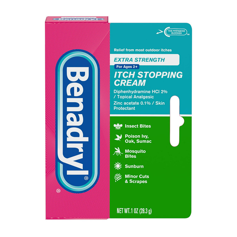 Benadryl Itch Stopping Cream, Extra Strength, Ages 2+ 1 Oz