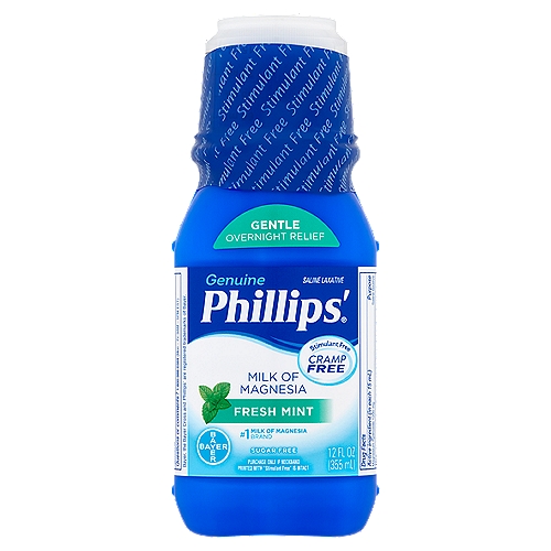 Phillips' Saline Laxative Milk Of Magnesia Fresh Mint Sugar Free 12 Fl Oz